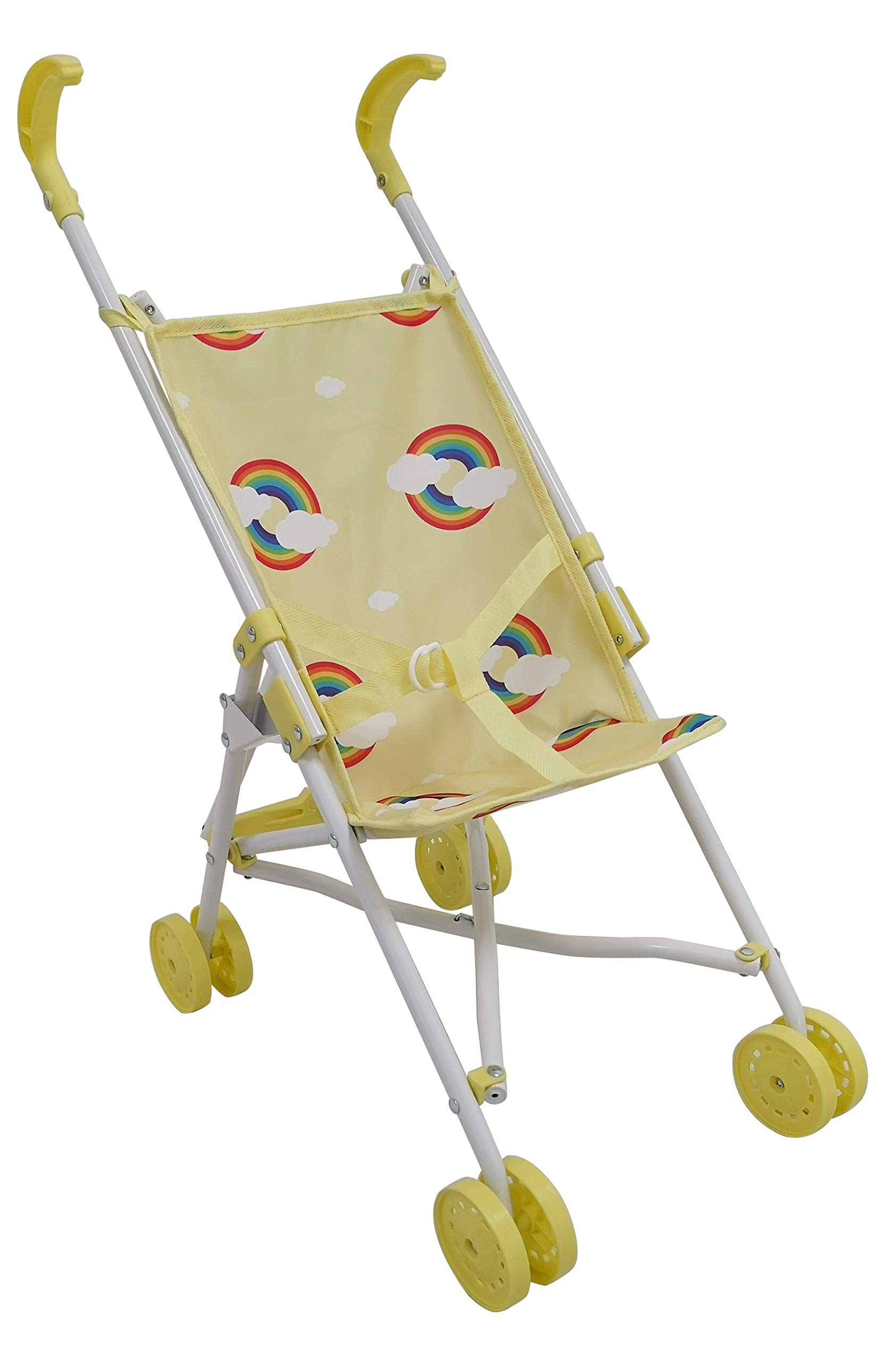 Roma Dolls Pram -Umbrella Buggy for Baby Doll - Ages 2 Years and Above, RHS, Teddy, Rupert,Foldable, Portable, Ideal First Dolls Pram (Rupert Primrose)