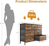 CAIYUN 7-Drawer Chest of Drawers Fabric Storage Tall Brown Dresser view 7