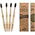 Kimz bamboo natural toothbrush charcoal black soft bristles biodegradable environmental ecofriendly compostable family pack case-pack of 4