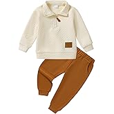 ZOEREA Toddler Baby Boy Clothes Outfits Long Sleeve Solid Sweatshirt and Pants 2 Piece Fall Winter Sweatsuit Set 1-5T