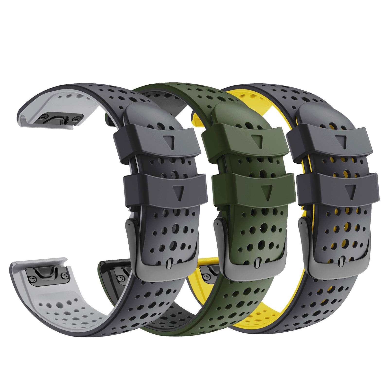 NotoCity Band 22mm Width Soft Silicone Watch Strap for 6/5/5 Plus/6/6 Pro/Forerunner 935/Forerunner 945/Approach S60/Quatix 5