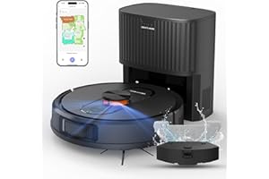 EITTON Robot Vacuum and Mop with Self-Emptying,5000Pa Robot Vacuum Cleaner with Mapping, 60-Day Hands-Free Cleaning, LiDAR Navigation, No-Go Zones,Wi-Fi/App/Alexa Control, Ideal for Pet, Hard Floors, Carpet