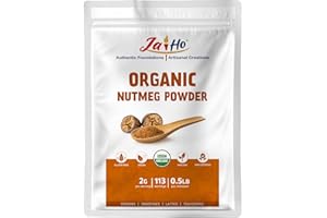 JAI HO Certified USDA Organic Nutmeg Powder – 8 OZ – Gluten-Free, Vegan, Non-GMO – Resealable Zip Lock Pouch