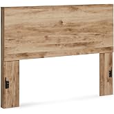 Signature Design by Ashley Hyanna Queen Size Headboard Only, Light Brown | Engineered wood (MDF/particleboard/plywood) and decorative laminate, Golden rustic finish, Mounts to queen frames