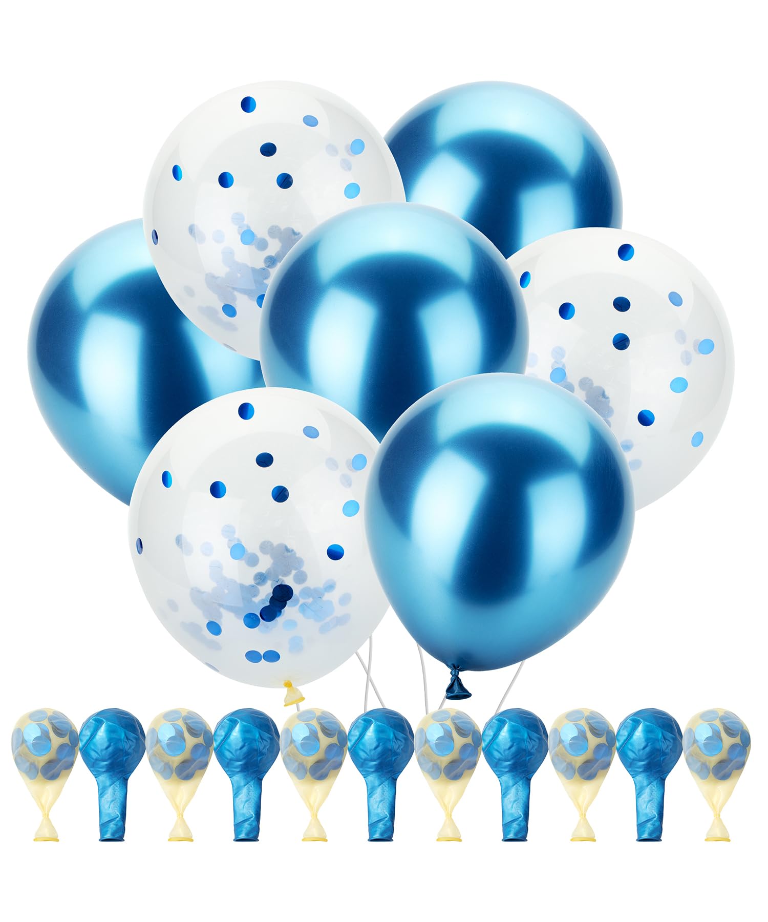 Photo 1 of Mr. Pen- Metallic Balloons, 12 Inch, 54 Pack, Metallic Blue Balloons & Confetti for Birthday Party