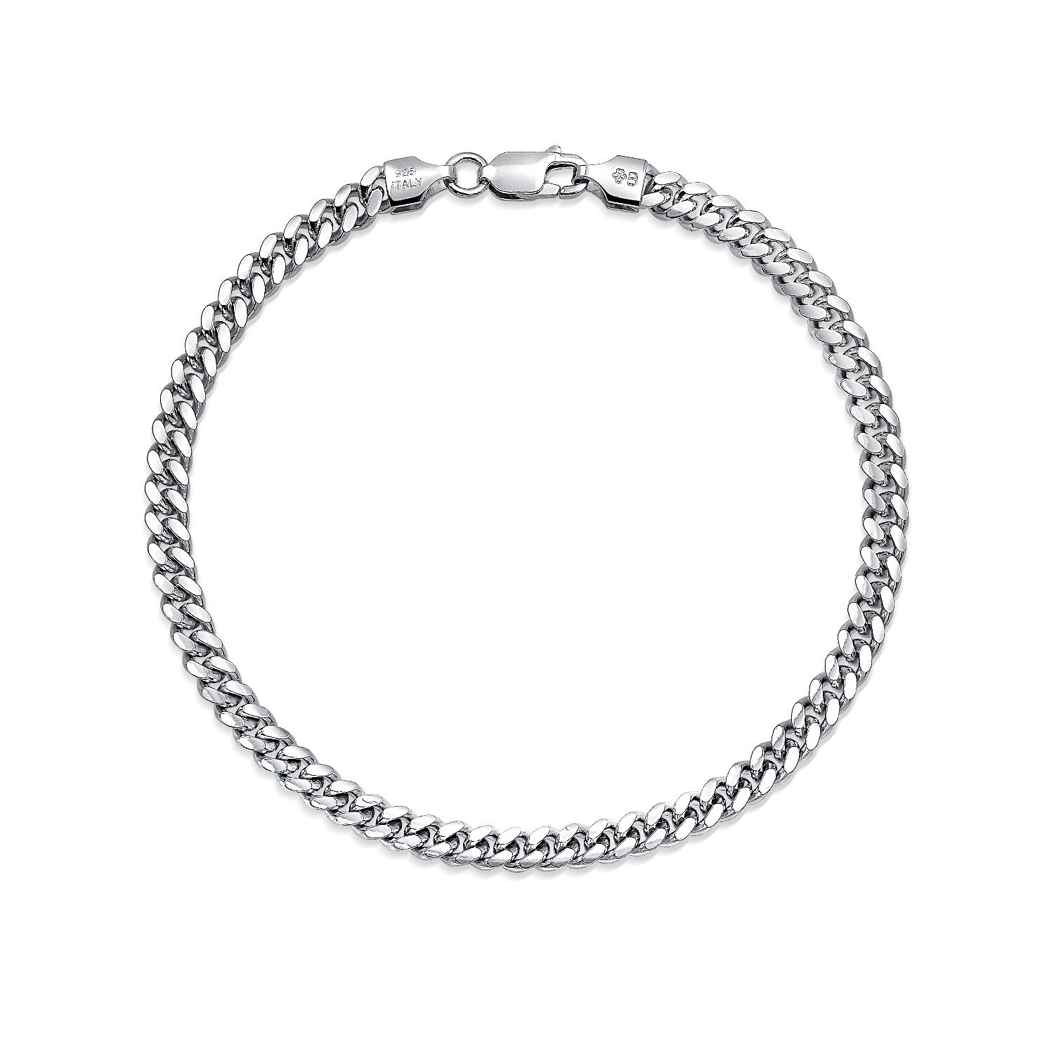 Bling Jewelry Men's Big Thick 5MM Solid Heavy Miami Cuban Curb Link Bracelet .925 Sterling Silver Made In Italy 8.5 Inch