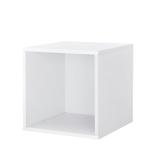 [en.casa] Wandregal in Weiß 30x30x30cm perfekt kombinierbar Boxregal Staufach
