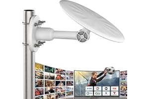 TV Antenna Outdoor – Long Range Digital HDTV Antenna for Smart TV with Signal Amplifier – 360° Reception Supports 8K 4K 1080P
