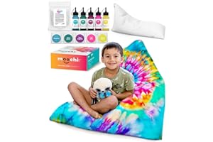 MOOCHI LIFE DIY Family Craft Project - 4ft Tie Dye Bean Bag Chair Cover – Create Your Own Colorful Chair – Giant Washable Slipcover Kit w/ Liner Bag with Paints - Perfect for Kids, Teens & Adults to Work Together