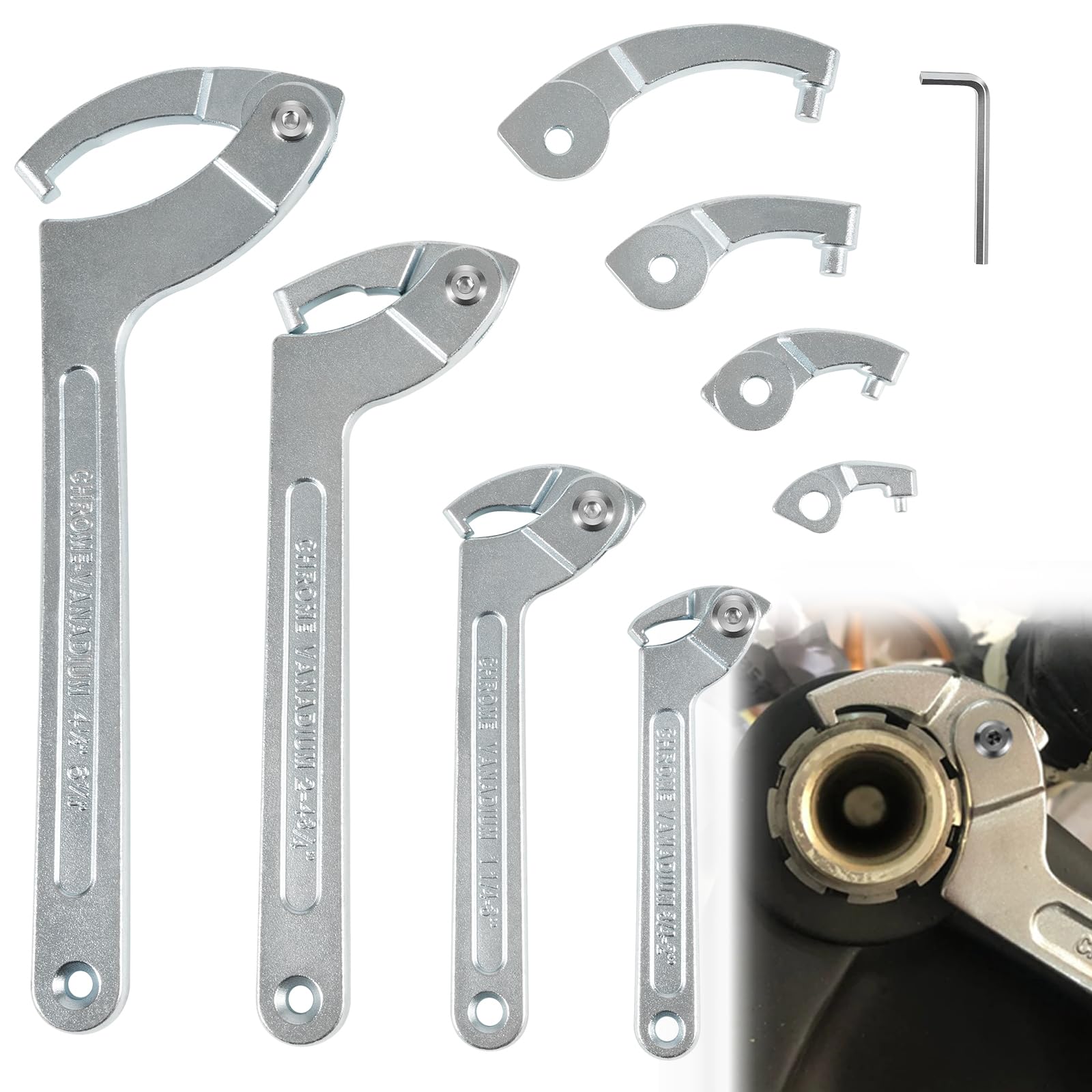 thumbnail image 2 of Spanner Wrench Adjustable C Spanner Hook Wrench Tool For Machine Tools Vehicles Mechanical Equipments 2 of 11
