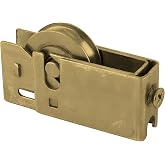 Brixwell Sliding Patio Door Roller Assembly with 1-1/8" Steel Wheel, 1" Height, 1-7/8" Length, 17/32" Width, Dichromate Finish for Sliding Door Hardware and Door Roller Replacement Applications