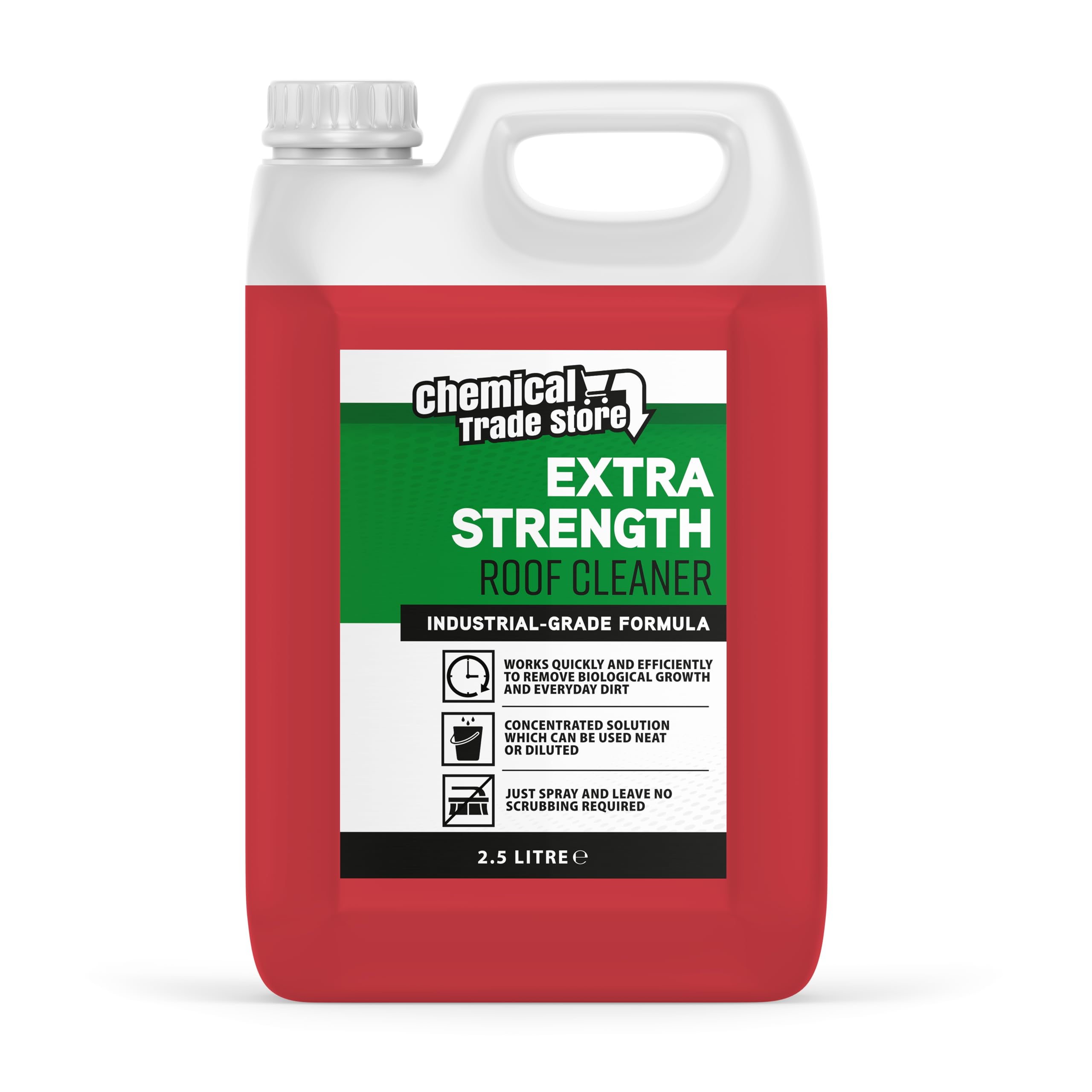 Chemical Trade Store - Roof Cleaner - Mould, Mildew, Lichen, Algae Remover | Concentrate Outdoor Cleaning Treatment | Suitable for Decking, Driveways, Path and Patios - 2.5 Litre