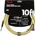 Fender Deluxe Series Instrument Cable 10 Feet Straight-Angle, Tweed