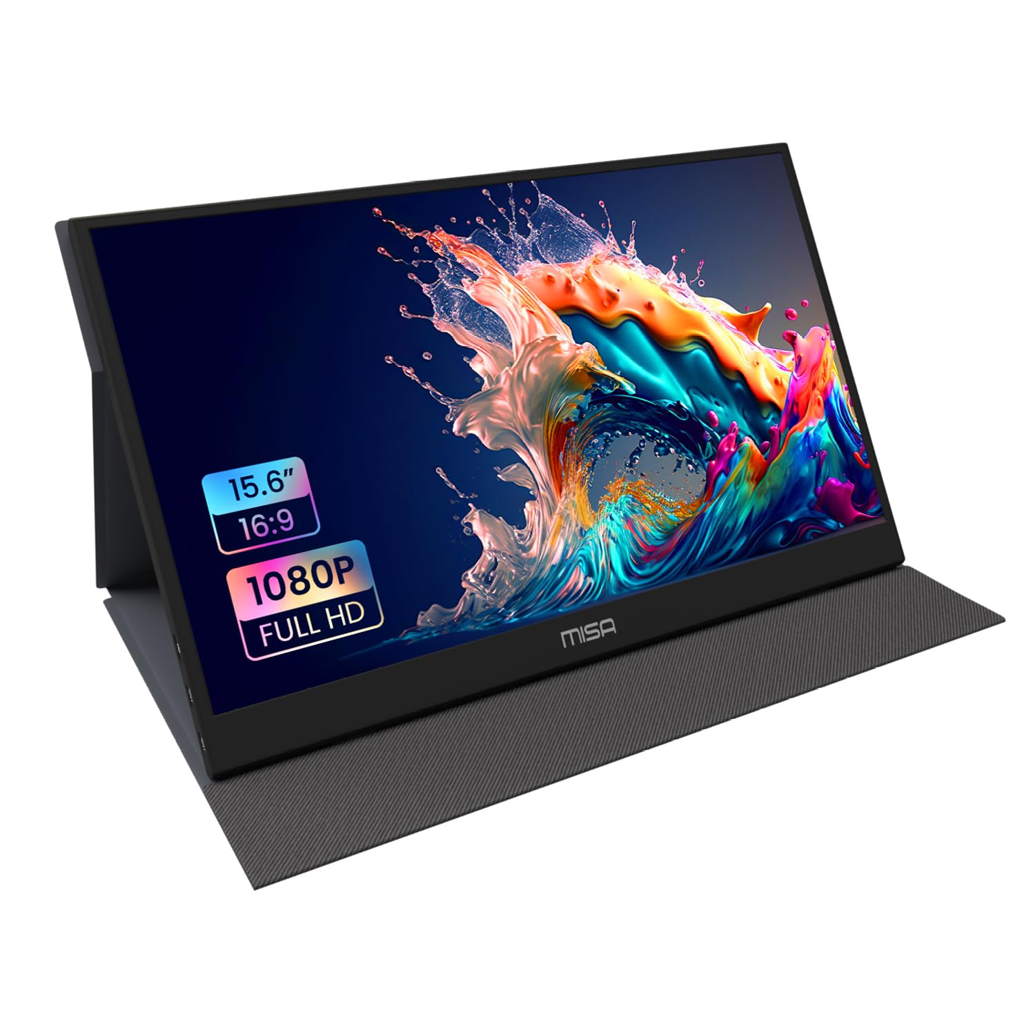 Photo 1 of Viewmax Portable Monitor: Stunning FHD Display, USB-C, HDMI, Built-in Speaker - Ideal for Laptop, Desktop, Phone, Tablet, PS5/4, Xbox, Switch - Protective Case Included