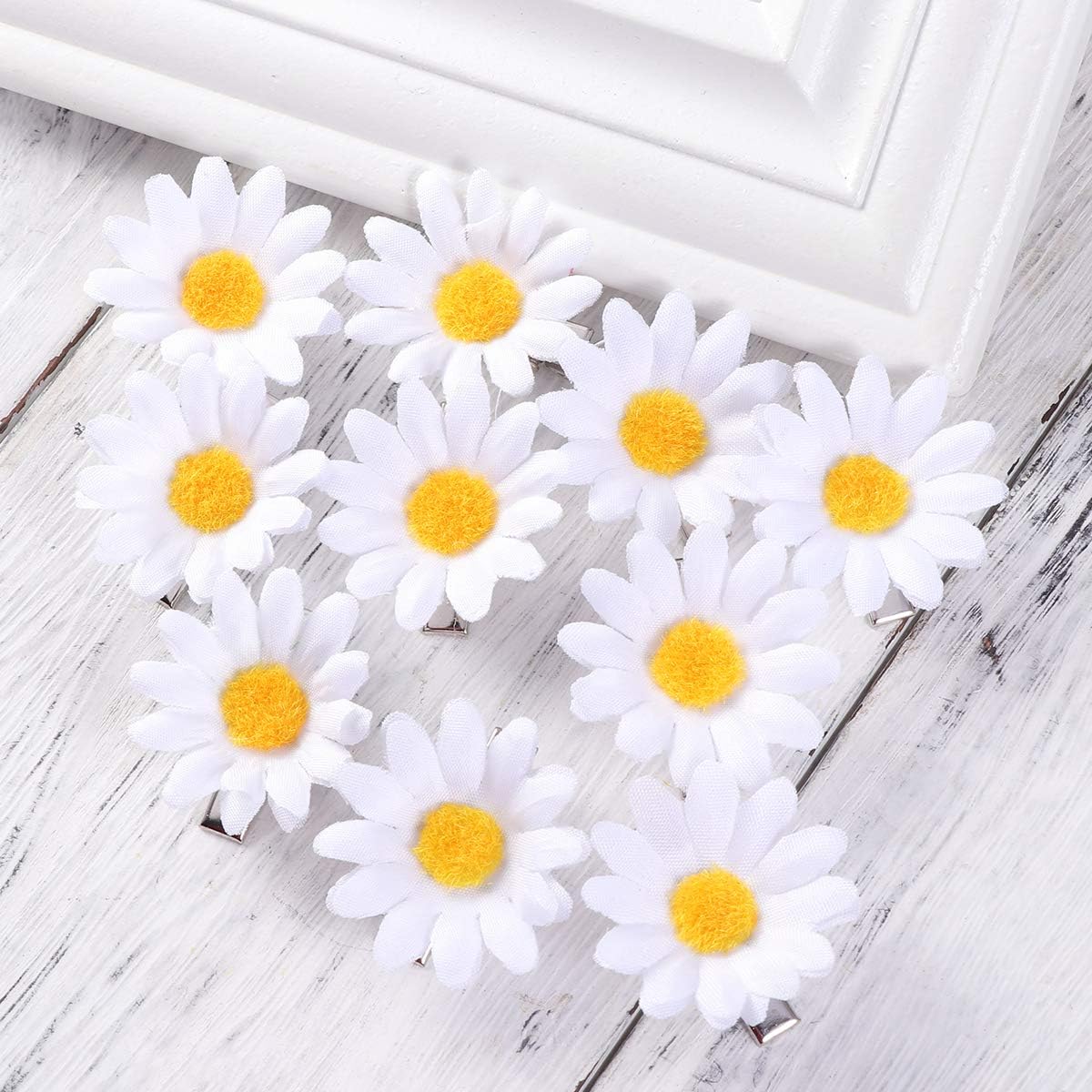 Lurrose 10pcs Daisy Hair Clips Cute Small Flower Hair Barrettes Braid Accessory Hair Pins for Ladies Girls - Image 4
