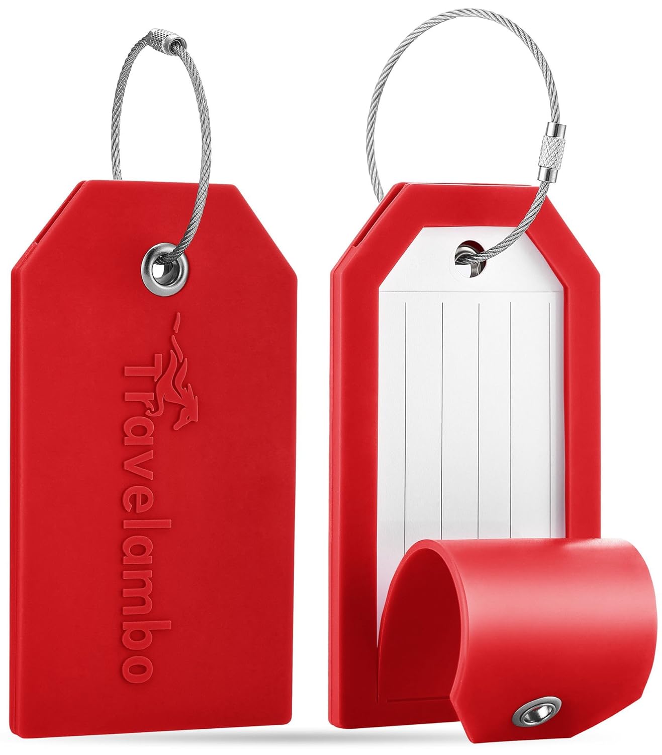 Travelambo Silicone Luggage Tags & Bag Tags & Cruise Tags (red)
