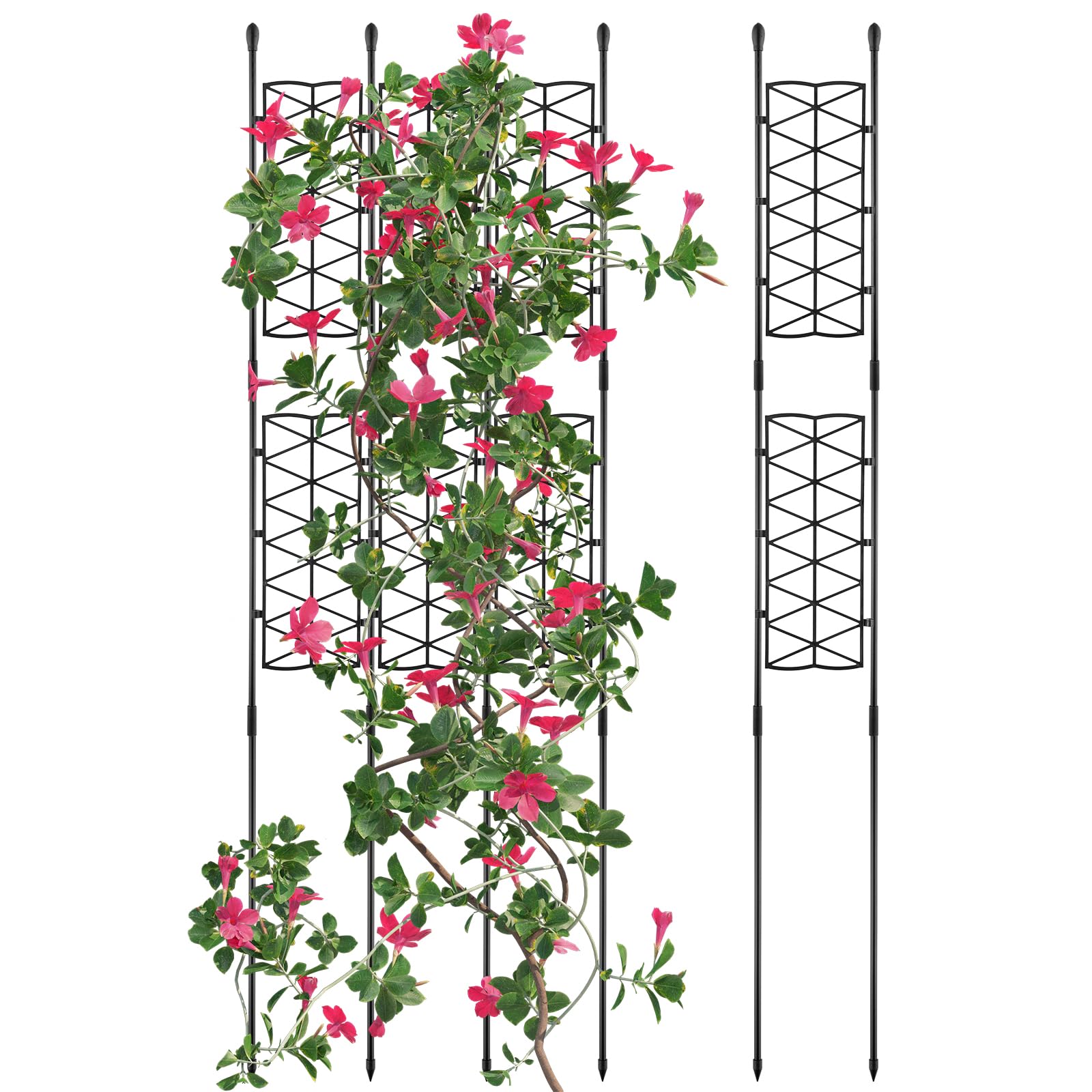 NiHome 6 Pieces 50 Inches Garden Trellis for Climbing Plants Outdoor, Plant Support Trellis Cage for Clematis, Roses, Jasmine and Vines Such as Tomatoes, Grapes, Cucumbers and Blackberries