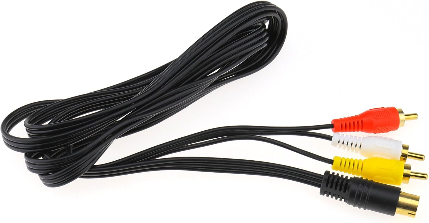 Micro Traders 70.87inch RCA AV TV Cable Lead Scart Gold Plated Compatible with Sega Saturn Game Console: Home & Kitchen