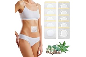 STFOCE 10pcs Castor Oil Pack Wrap, Disposable Castor Oil Pack for Belly Button, Organic Cotton Pad Self-Adhesive, Highly Absorbent, No Leakage, No Wash, Portable(White)