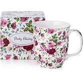 McIntosh Chintz Red &amp; Pink Roses Fine Bone China Java Mug (12.5 oz)