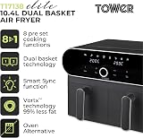 Tower Vortx Elite 10.4L Dual Basket Air Fryer 1700W Graphite Chrome view 2