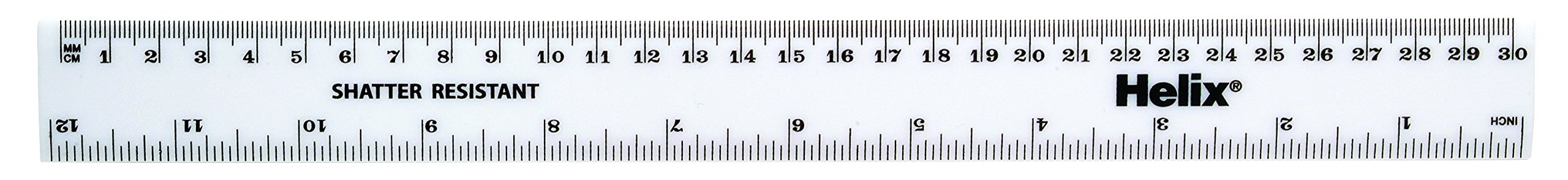 Helix 30cm 300 mm Metric Ruler White (Box of 100)