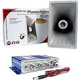PA Power Horn Speaker 100 Watt Indoor Outdoor 100W w Hifi Stereo Audio Amplifier