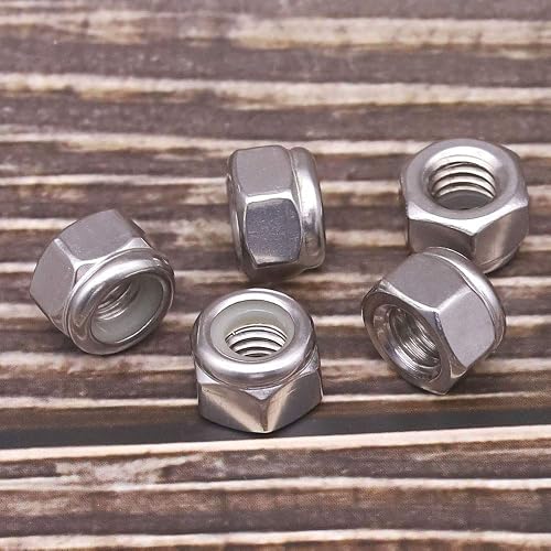 50-Pack 3/8-16 Stainless Steel Nylon Insert Lock Nuts (Hex Locknuts, 18-8 SS) - View #12