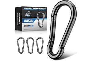XIEKRAB 4Pcs Spring Snap Hooks, 4” Carabiner Clip, 800lbs Heavy Duty Rope Connector, Large Carabiners for Indoor & Outdoor, Hammock, Swing, Camping, Fishing, Hiking