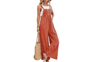 Zontroldy Bib Overalls Women Cotton Loose Summer Wide Leg Pants Jumpsuit Rompers for Women
