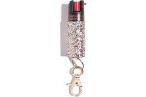 SUPER-CUTE PEPPER SPRAY BLINGSTING Pepper Spray for Women - Maximum Strength OC Self Defense Spray - 12 ft Range - UV Marking Dye for Police ID - Swipe Safety Lock, Compact & Fashionable Keychain