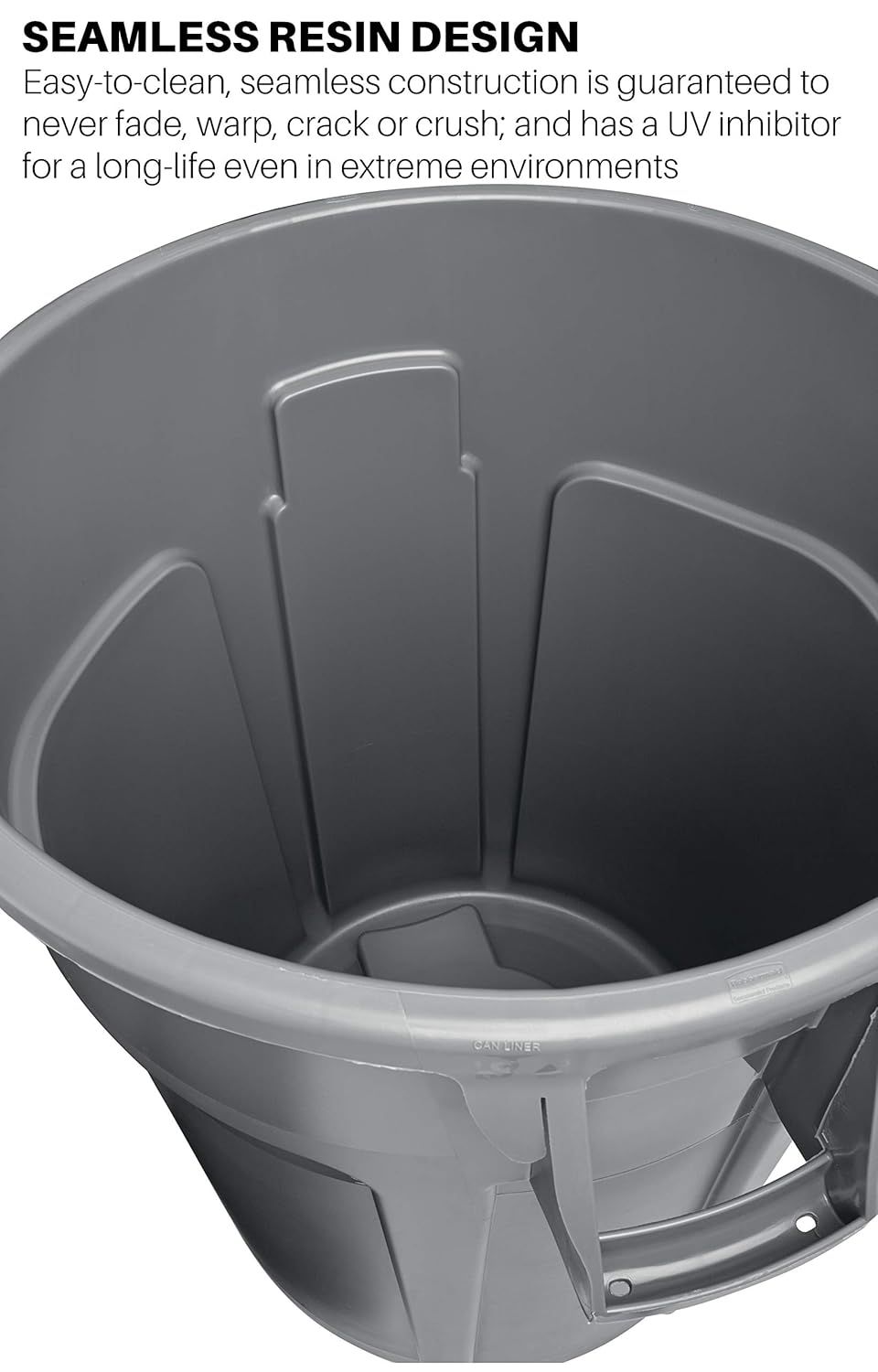 Rubbermaid Commercial Products FG261000GRAY Brute Heavy-Duty Round Trash/Garbage Can, 10-Gallon, Gray: Industrial & Scientific