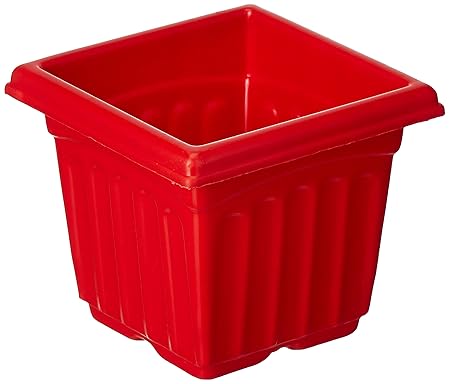 Gardens Need 100% Virgin Plastic Super Pot-04 | Set of 8 Planter, (7cm x 11cm x 9cm, Red)