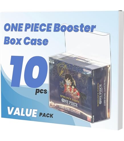 Amazon.com: One Piece Booster Box Protector for OP-01 to OP-16 (01-02  Reprint) Display Case