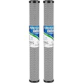 PUREPLUS 5 Micron 20" x 2.5" Whole House CTO Carbon Sediment Water Filter Cartridge Compatible with C1-20, EP-20, HX-CB-25-2010, F3WCB32, Pack of 2