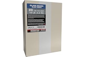INTERACTIVIA #8 Glass Beads - 19 lb or 8.6 kg - Blasting Abrasive Media (Fine) 80-100 Mesh or Grit - Spec No 8 for Blast Cabinets Or Sand Blasting Guns - Small Beads for Cleaning and Finishing