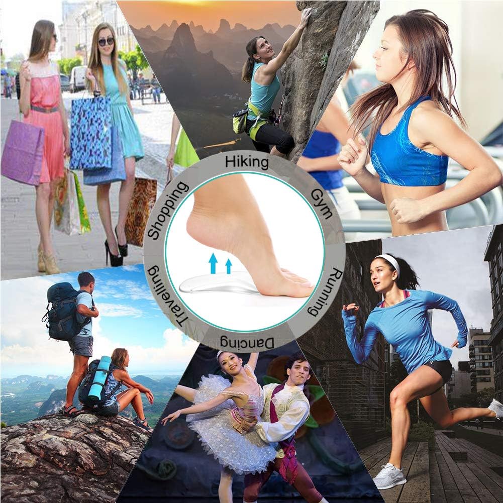 (12PCS) Arch Support,Soft Gel Insole Pads,High Heel Inserts Reusable Arch Cushions Best for Plantar Fasciitis and Flat Feet,Arch Pain Relief, for Men and Women: Health & Personal Care