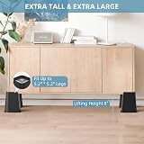 USICION Bed Risers 4 pcs 8 inch Heavy Duty Up to 5000-6000 lb Black view 6