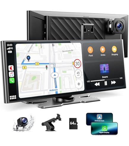 Amazon.com: 11.26'' Portable Carplay Screen for Car with 4K Dash