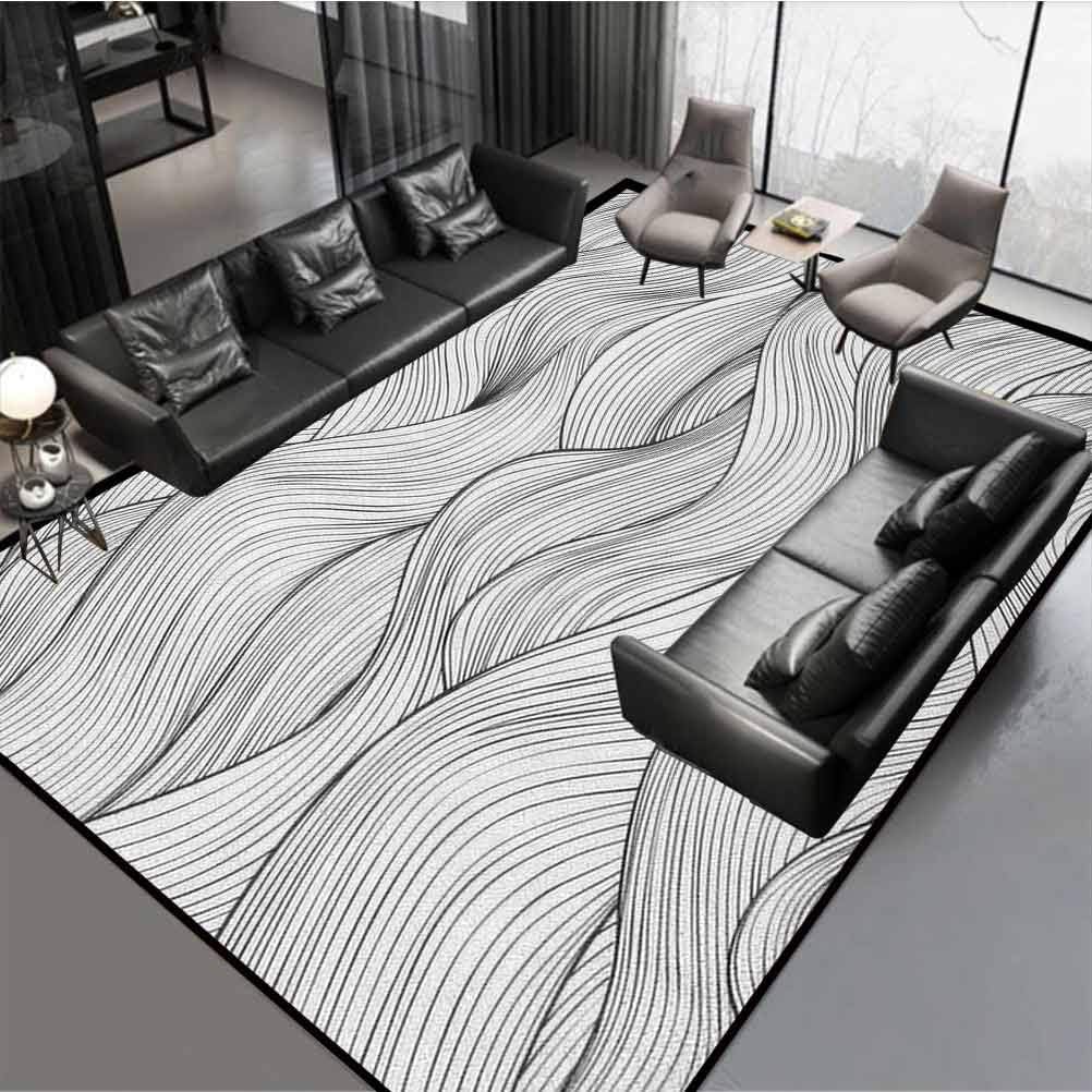 Dark Grey Rectangle Rugs for Bedroom Living Room Home Decor