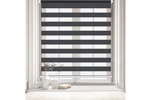 Kokorona Cordless Zebra Blinds Window Shades, Day and Night Shades for Light Control, Dual Layer Light Filtering Sheer Blinds