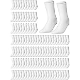 Haysandy 200 Pairs Women Men Socks Bulk Crew Solid Color Unisex Socks Athletic Casual Socks for Adult Kid Homeless