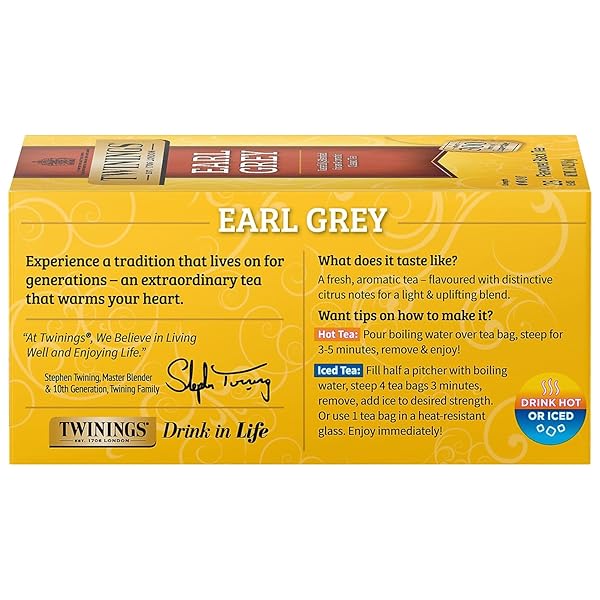 TWININGS EARL GREY BLACK TEA, 25 COUNT