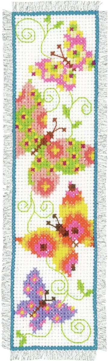 Vervaco Bookmark Butterflies I Counted Cross Stitch Kit, Multi-Colour
