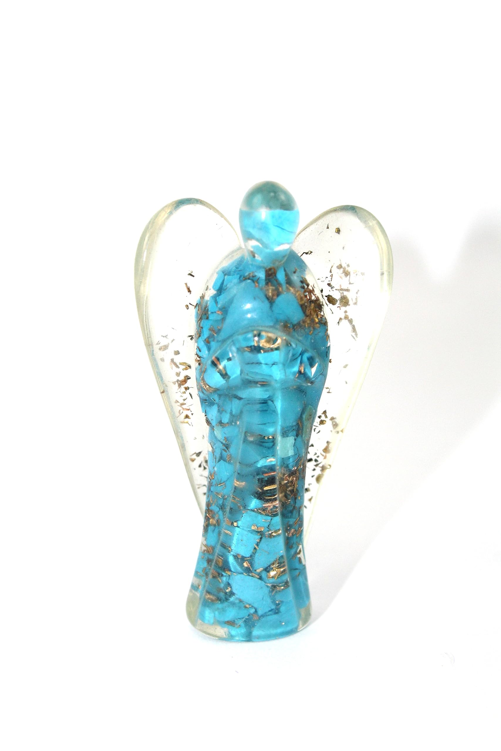 Prajet Energized Orgonite Healing Crystal Orgone Guardian Angel Copper Metal Mix Rare Healing Positive Energy Approx. Size 2 Inch (Turquoise Angel Orgone)
