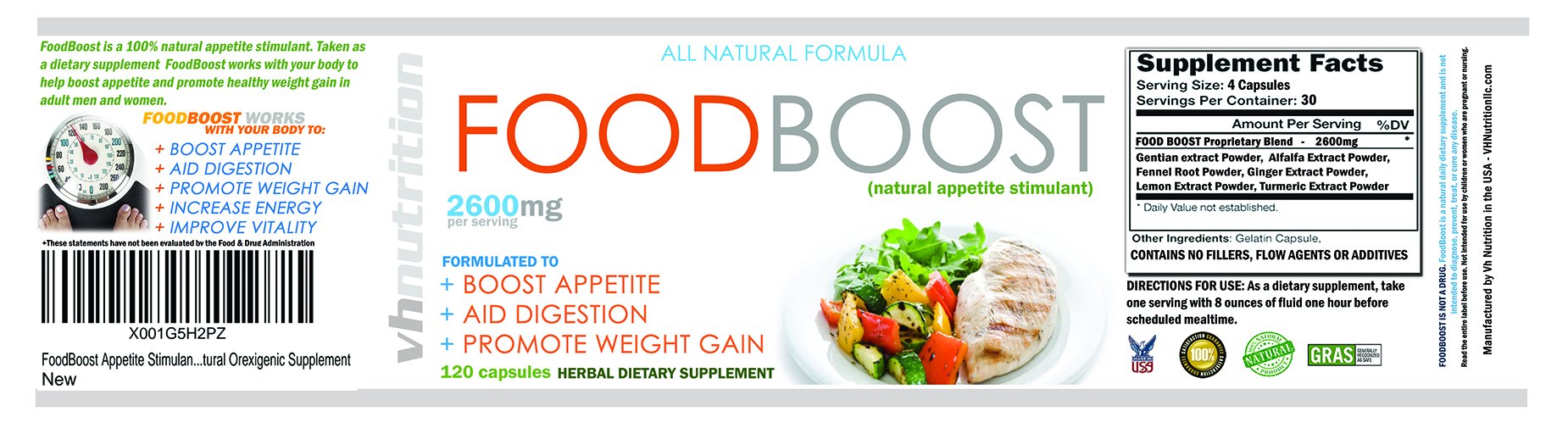 VH Nutrition FoodBoost Appetite Stimulant for Men and Women Natural