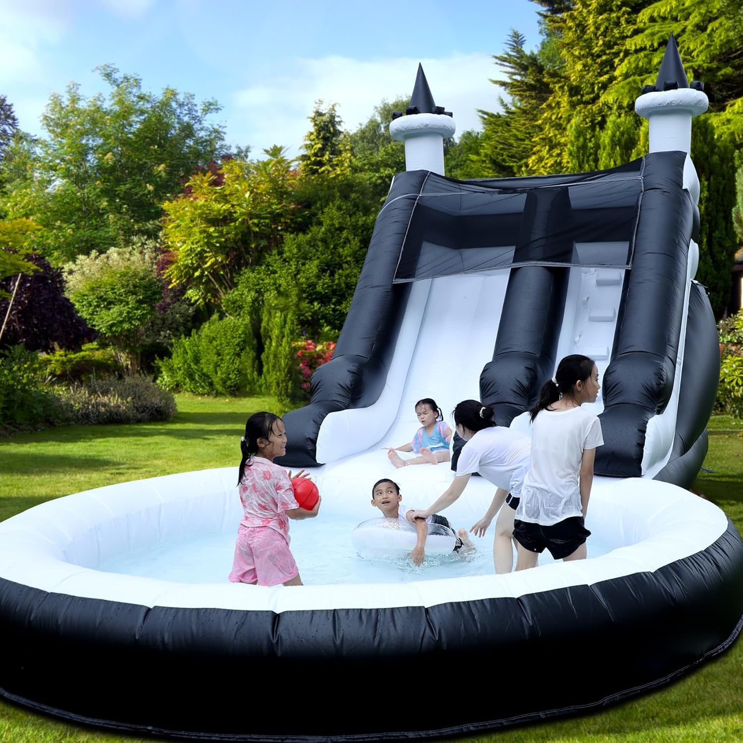 Photo 1 of Eachup 24FT Commercial Inflatable Water Slide for Kids and Adults – Heavy Duty Full PVC Inflatable Water Slide with 1100W Blower for Backyard, Outdoor Slide Park, and Pool Party