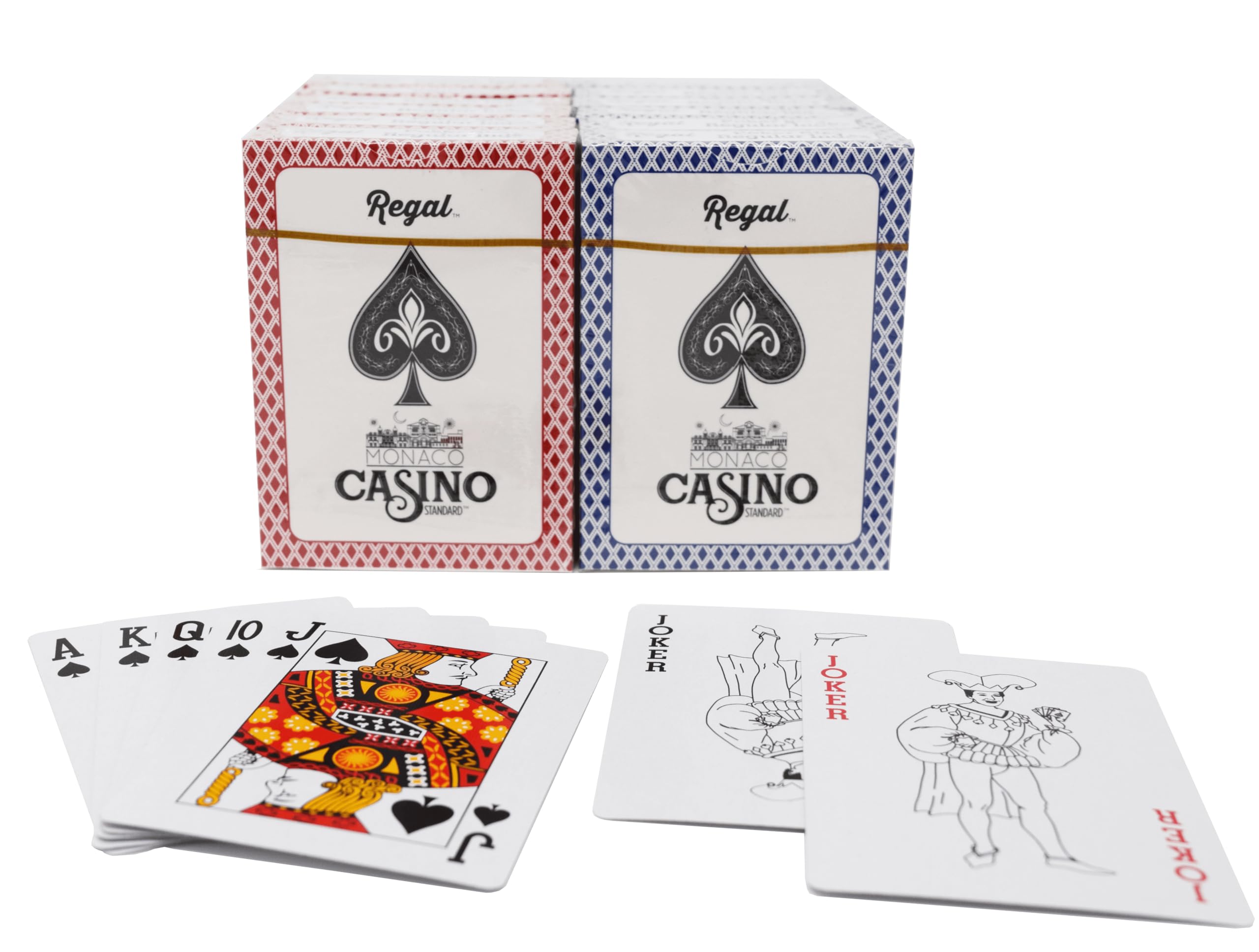 Regal Games - Bulk Playing Cards Set for Adults & Professionals - 6 Red & 6 Blue Standard, Large Print Deck of Cards - Blackjack, Euchre, Canasta, Poker Cards - Fun & Travel Playing Cards (12 Pack)