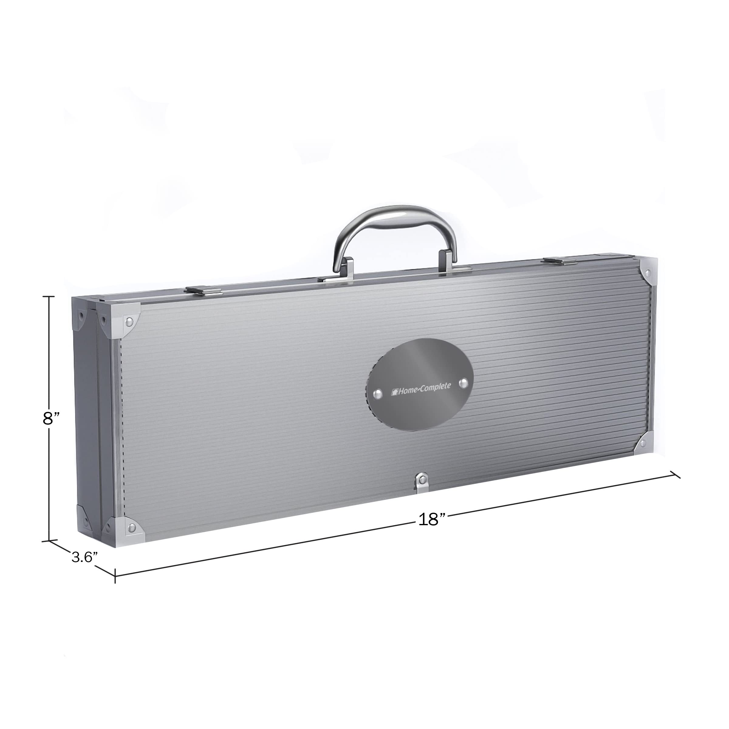 16-Piece BBQ Grill Accessories Set - Barbecue Tool Kit with Aluminum Case for Home Grilling - Great Gift for Birthday or Father’s Day by Home-Complete