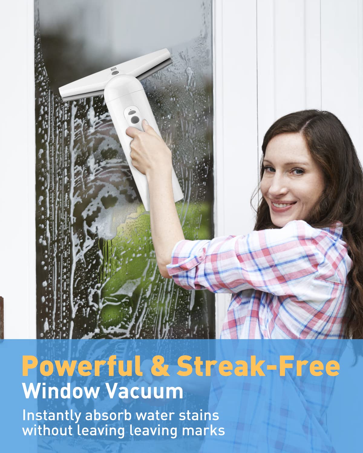 Window Vacuum Squeegee, Cordless Window Vacuum 3 in 1 Window Vac Window